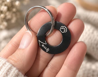 Personalised Cat ID Tag, Double-Sided Engraving, Custom Name & Contact Details for Cat Collar