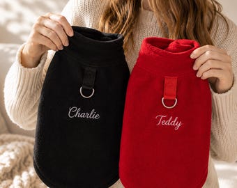 Personalized Pet Fleece Vest, Embroidered Dog & Cat Jacket, Custom Pet Name Clothes, Cozy Winter Pet Outfit, Pet Lover Gift