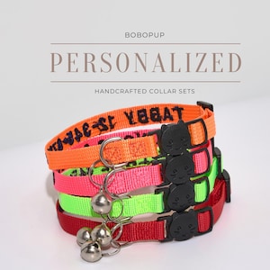 Personalized Embroidery Puppy Collar Gift For Her,Custom Adjustable Breakaway Safety Collar Gift for Pet Mom,Handmade Embroidered Cat Collar
