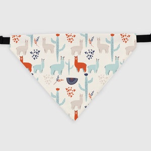 Lama Print Dog Bandana with Collar