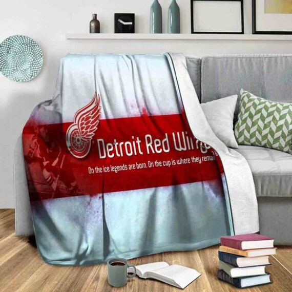 Detroit Red Wings Quilt Blanket NHL Logo Print Fleece Blanket Etsy