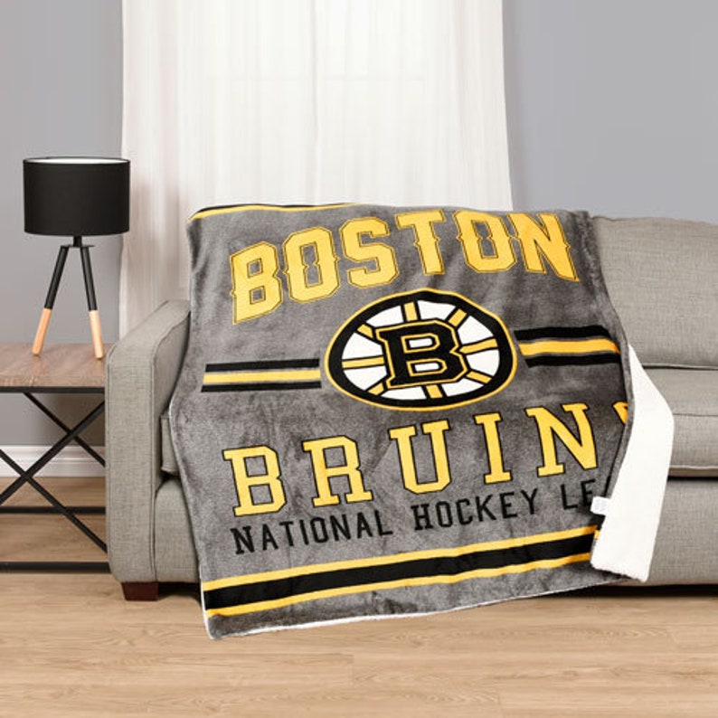 Boston Bruins NHL Quilt Blanket Hockey Fleece Blanket Throw Etsy