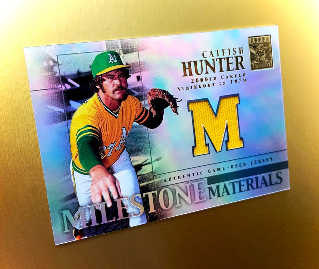 Catfish Hunter Milestone Materials Jersey Patch Relic 2002 Etsy