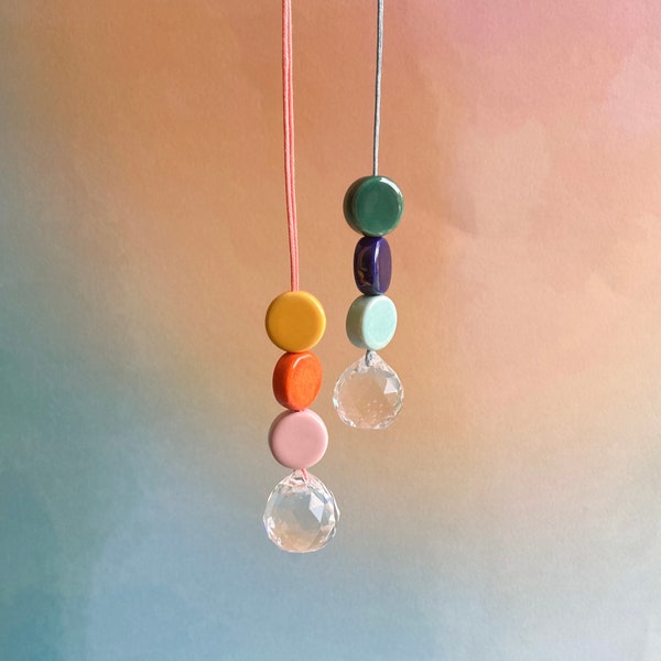 Colorful suncatchers, cheerful sun catchers, ceramic beads, colorful crystal, small prism, rainbow, decoration, children's room, gift idea