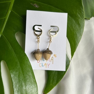 Acorn Dangles Polymer Clay Earrings