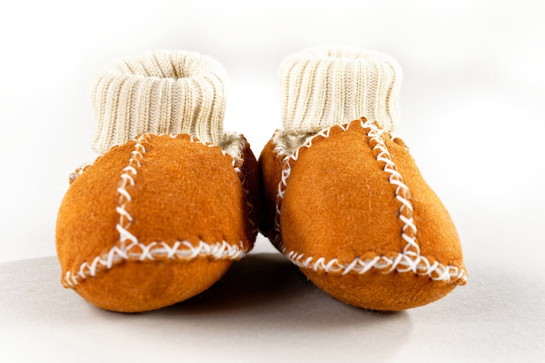 Pelage dagneau Chaussures pour bébés avec tricots pantoufles Chaussons lavables image 8