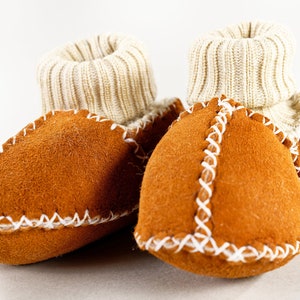 Pelage dagneau Chaussures pour bébés avec tricots pantoufles Chaussons lavables image 7