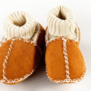 Pelage dagneau Chaussures pour bébés avec tricots pantoufles Chaussons lavables image 6