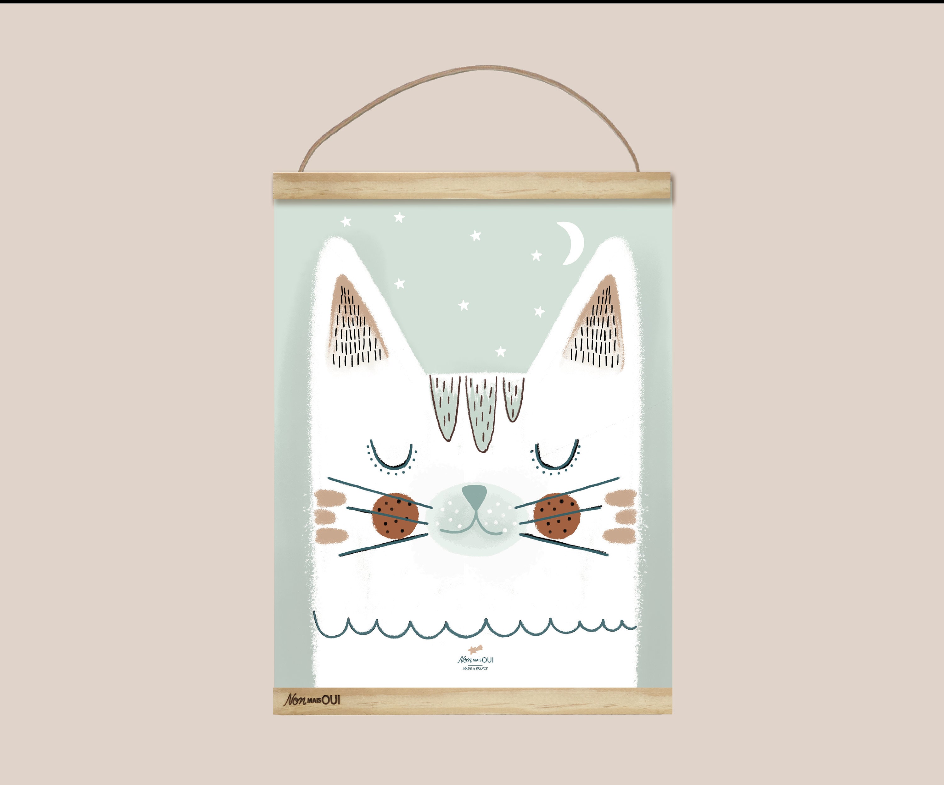 Affiche Illustration Chat Pour Une Décoration Murale Made in France