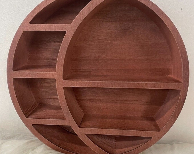 Wall Hanging Altar Shelf, Floating Shelves, Crystal Crescent Moon Shelf