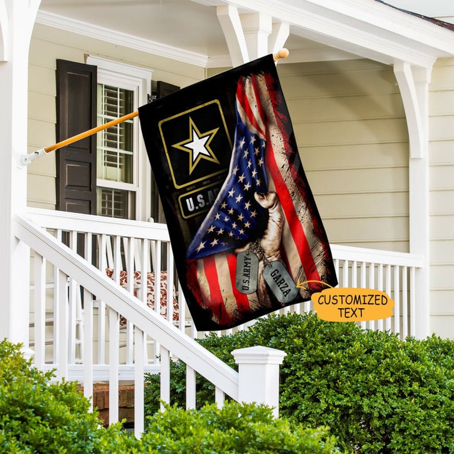 Personalized US Army Garden Flag Veteran Day Flag Hand Etsy