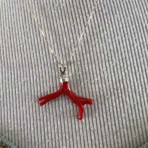 Coral Branch Sterling Necklace