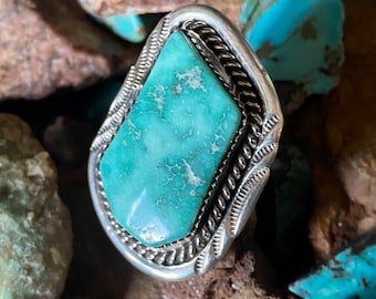 Navajo Sterling Silver and Natural Turquoise Ring