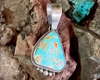Navaho, Turquoise Sterling Silver Pendant,