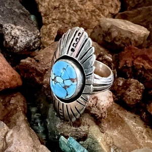Sterling Silver with Natural Golden Hills Turquoise Ring.