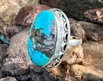 Sterling Silver with Morenci Turquoise Ring.