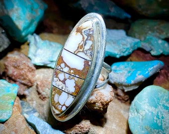 Natural Wildhorse Inlay Turquoise Sterling Silver Ring