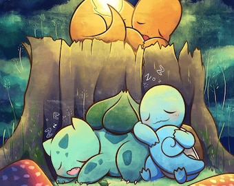 Bulbasaur, Charmander and Squirtle - Print