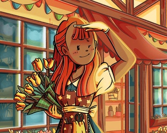 Sun the flower girl - Print