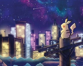 Pikachu Sightseeing - Print