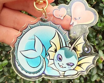 Vaporeon and friends - Double-sided acrylic charm