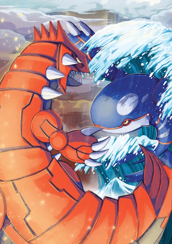 Stand-off - Groudon and Kyogre Print - Etsy