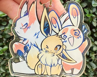 Eevee and friends - Double-sided acrylic charm