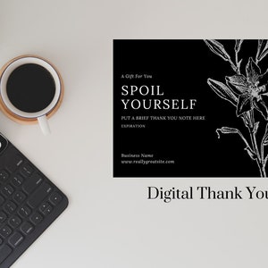 Bedankkaart, cadeaubon, boudoirfotografie, boudoirmarketing, boudoircadeau, boudoirbedankt, CANVA-sjabloon, Instant Download