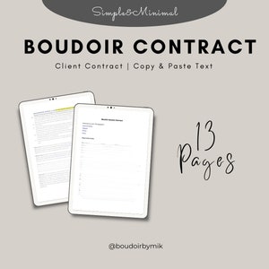 Boudoir Photography Contract, Boudoir Session Contract, Photography Contract, Photographer Contract, Boudoir Marketing, INSTANT Download