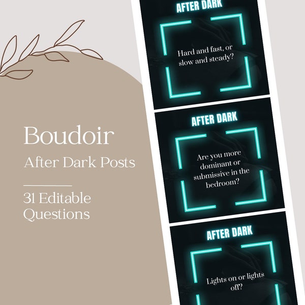 Boudoir After Dark Posts, Boudoir Business Facebook Content, Boudoir Facebook Group Content, Boudoir Marketing, CANVA, INSTANT DOWNLOAD