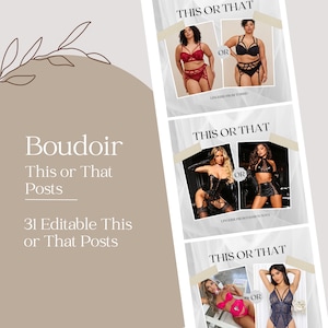 Boudoir Business Facebook Content, 31 This or That Posts, Boudoir Facebook Group, Boudoir Marketing, Boudoir Photography Content, Boudoir
