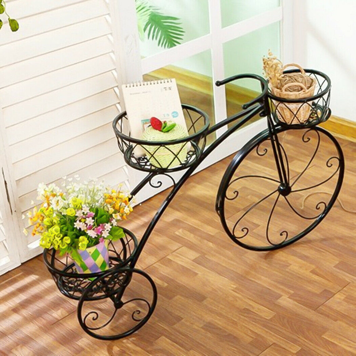 Bicycle Plant Stand Display Flower Rack Shelf 3 Tiered Etsy