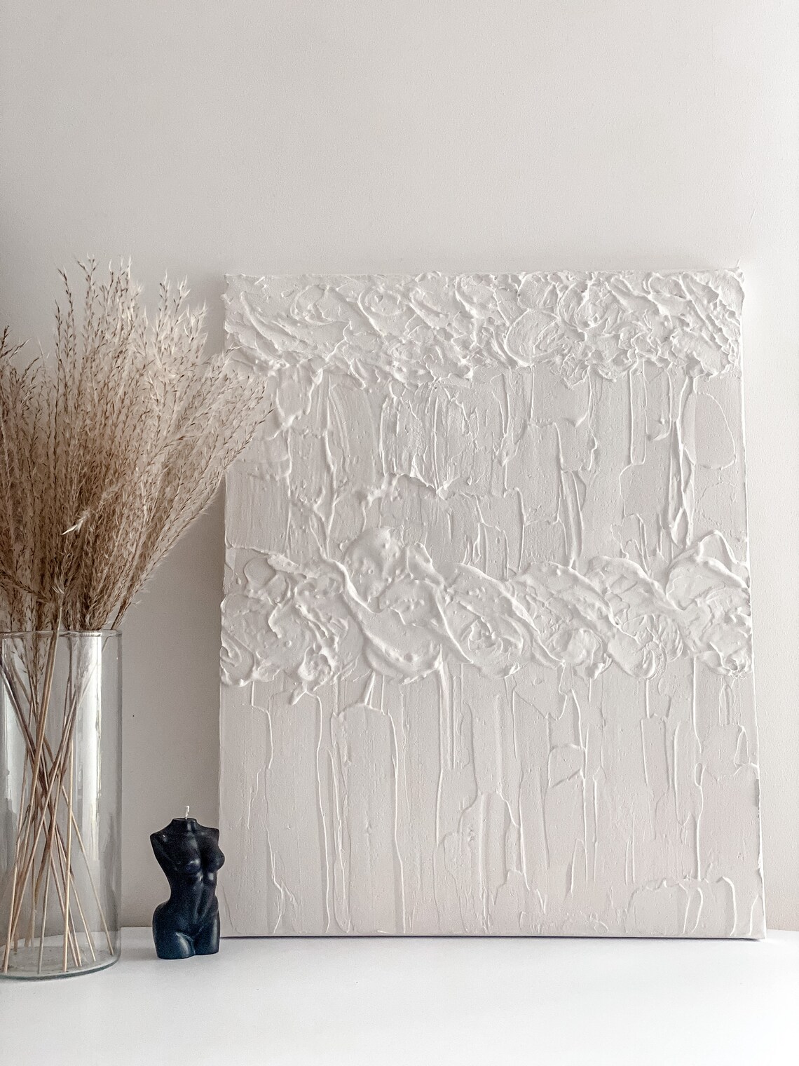 Plaster on canvas / Abstract Art Minimalist Modern Form Etsy