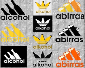 sistemático Grasa Secretario Abirras Logo parody alcohol Adidas logo parody adidas fun - Etsy España