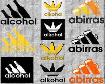 sistemático Grasa Secretario Abirras Logo parody alcohol Adidas logo parody adidas fun - Etsy España