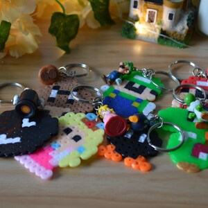 mario bros pixel keychain