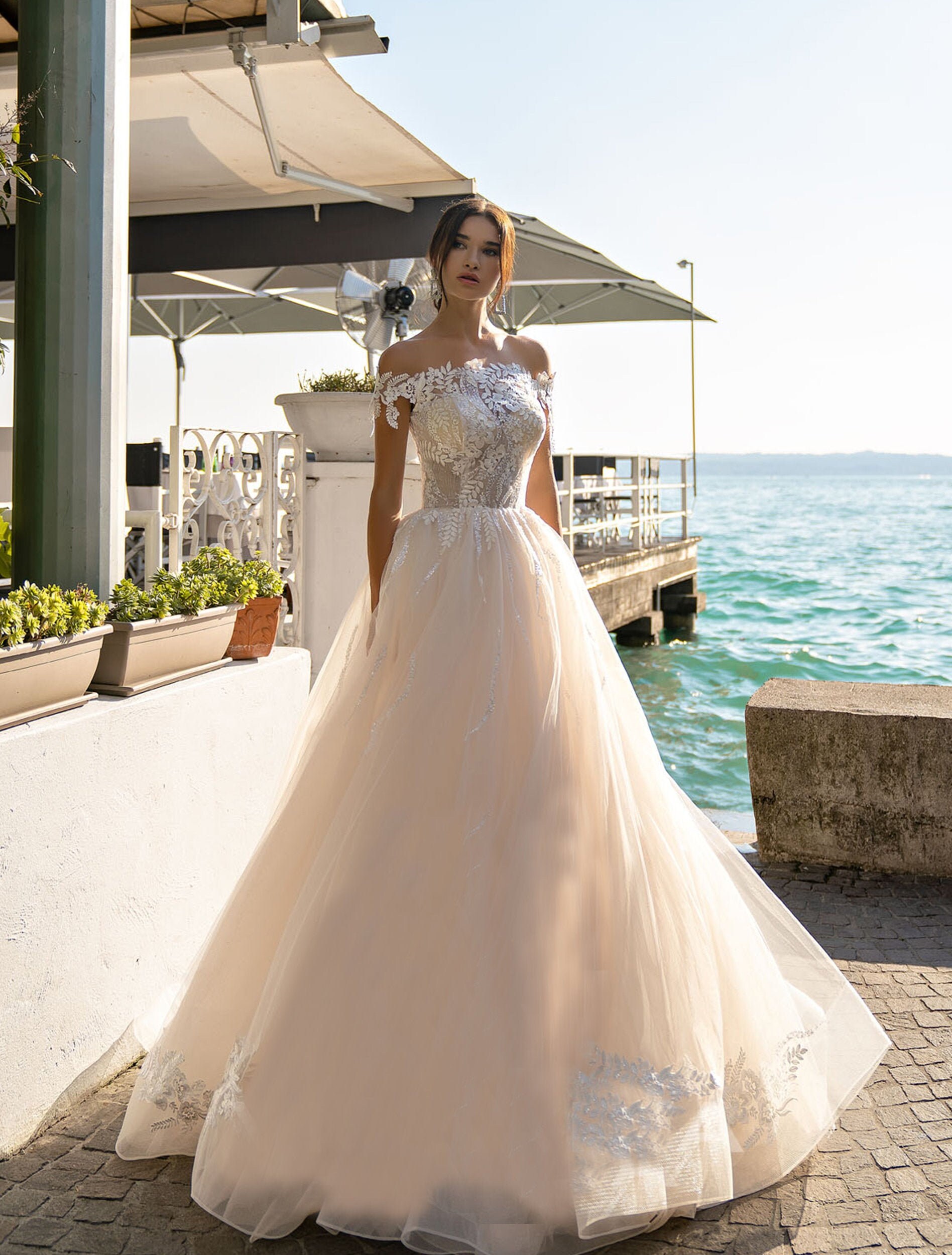 Floral Wedding Dress Lace Wedding Dress off Shoulders - Etsy