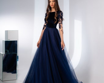 Long Sleeve Prom Dress - Etsy