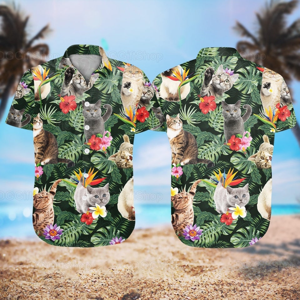 Cat Hawaiian Aloha T shirt