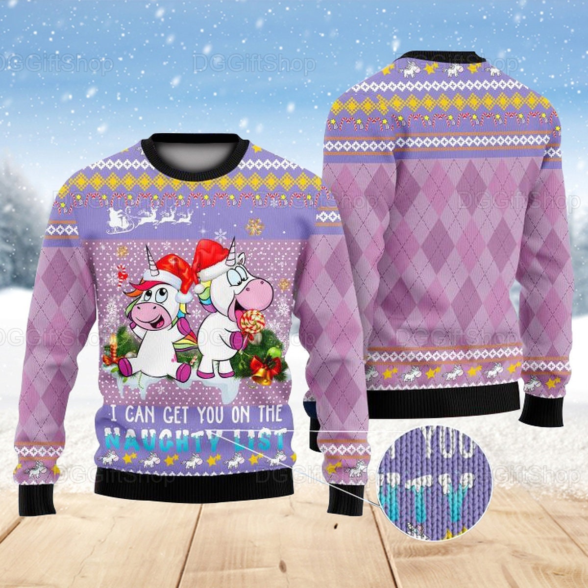 Unicorn Ugly Christmas Sweater Ugly 