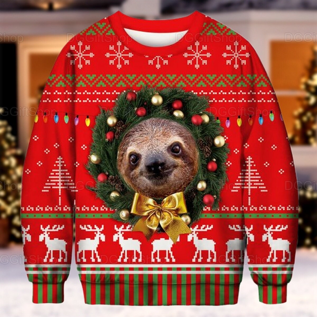 Christmas Gift Christmas Sweater Sloth 