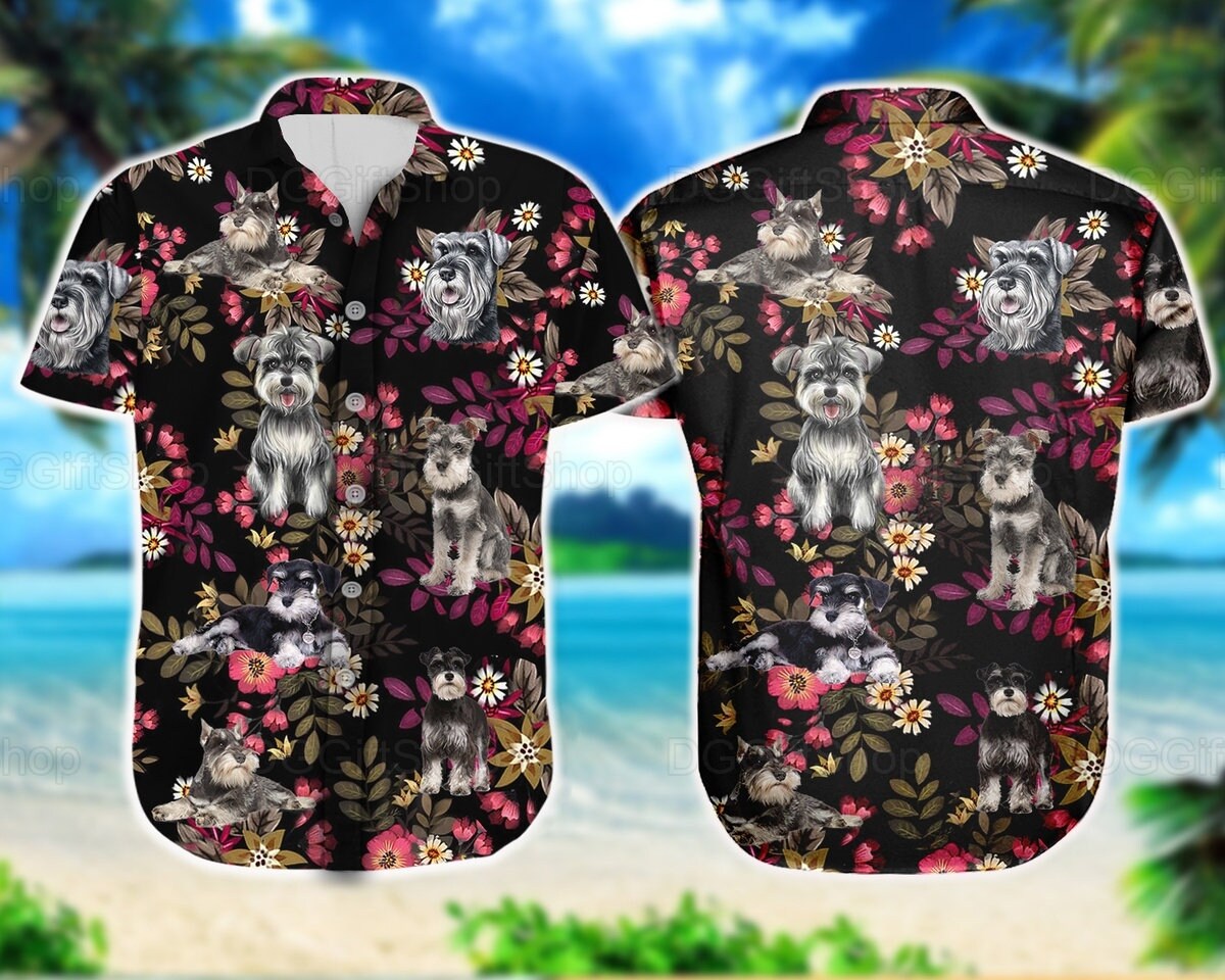 Schnauzer Hawaii Shirt Summer Shirts Short Sleeve Hawaiian - Etsy