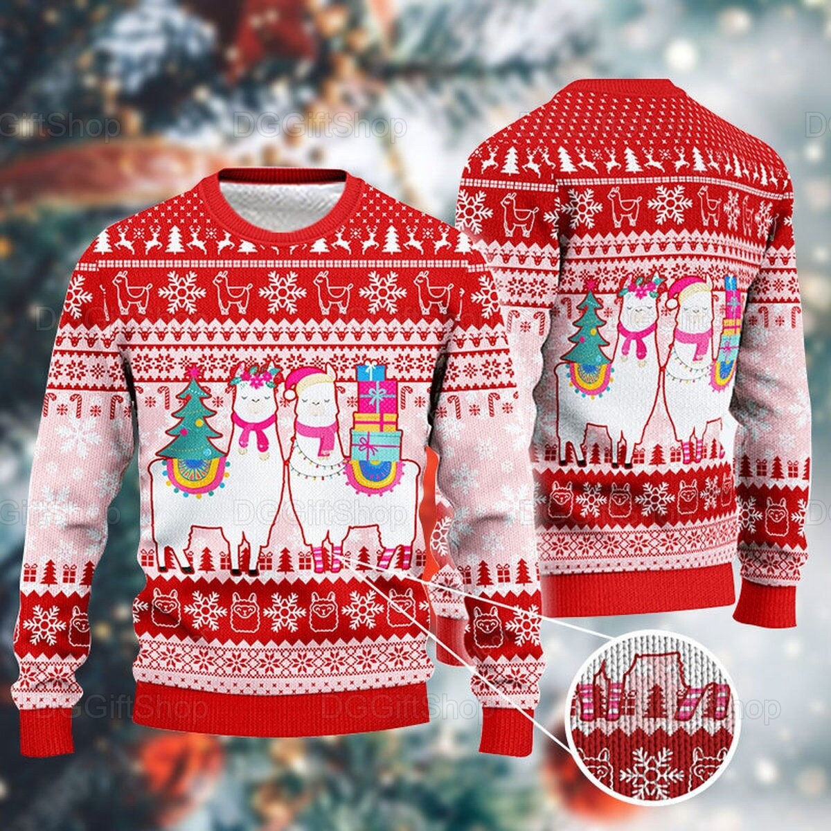Llama Christmas Sweater - Etsy