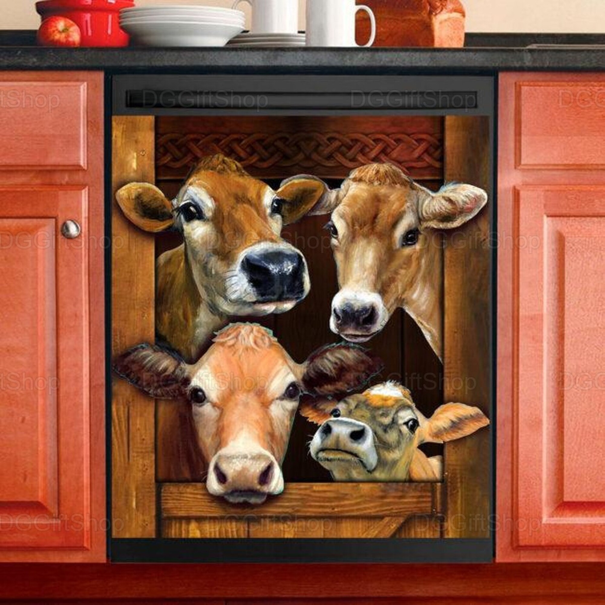 Cow Dishwasher Cover, Kitchen Dishwasher