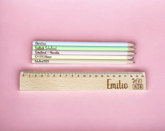 Pencil personalized | Ruler personalized | Gift for starting school | Pencil for school | Gift idea for school cones