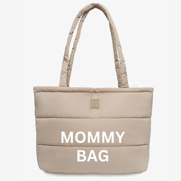 Mommy Bag beige I Mom Bag I Kliniktasche | Tragetasche Klinik groß | Geschenk zur Geburt I Wickeltasche I Tasche für Baby unterwegs