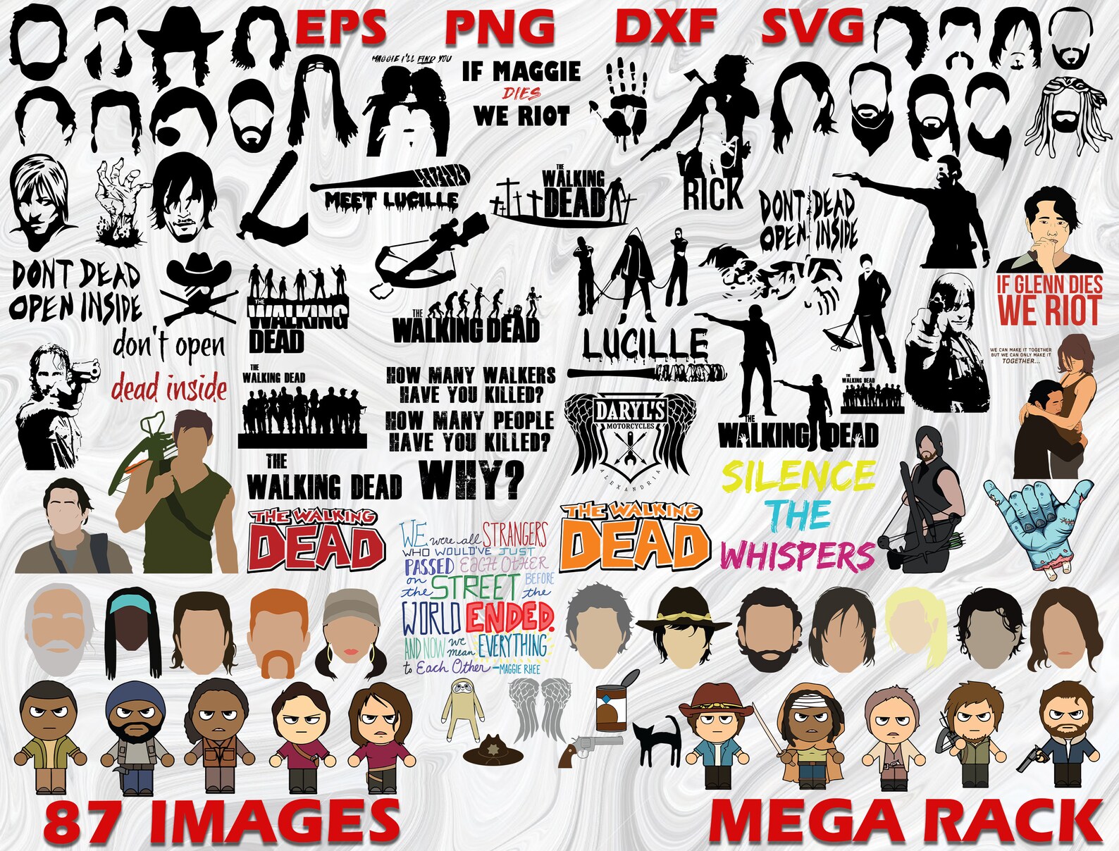 Bundle 87 The Walking Dead SVG Bundle Silhouette Cut Files Etsy