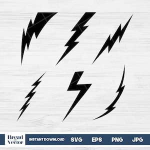 Lightning Bolt Pack Svg,  Lightning Bolt Bundle Png, Lightning Svg, Lightning Bundle Design Cut File, Cricut, Silhouette, Digital Download