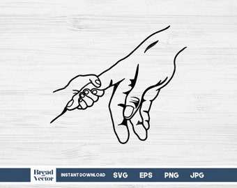 Father and Child Holding Hands SVG: Dad Love Clipart (Digital Files)