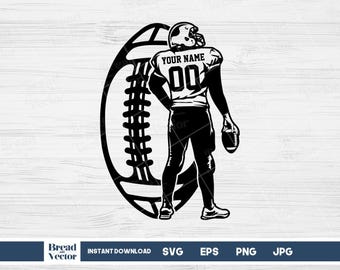 Personalisierter Fußballspieler SVG-Design: Cricut, Silhouette (Digitaler Download)